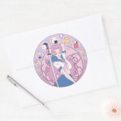 日本ピンクアニメ女子校生アールヌーボー ラウンドシール (封筒)