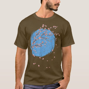 日本ピンクフラワー日本のフローラ桜さくらんぼBl Tシャツ
