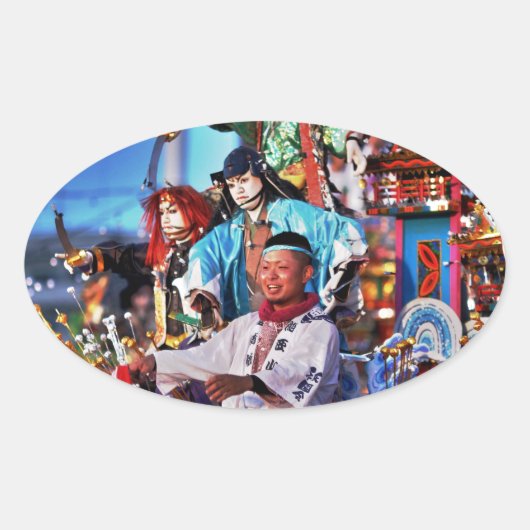 日本フェスティバルの伝統 楕円形シール (正面)