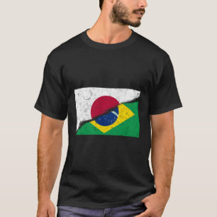 日本ブラジ日本のル国旗の誇りを持ったコンボM Tシャツ