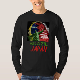 日本ブラジ日本のル国旗の誇りを持ったコンボM Tシャツ