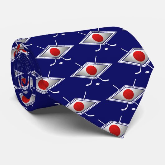 日本ホッケー国旗のロゴタイ ネクタイ (ロール)