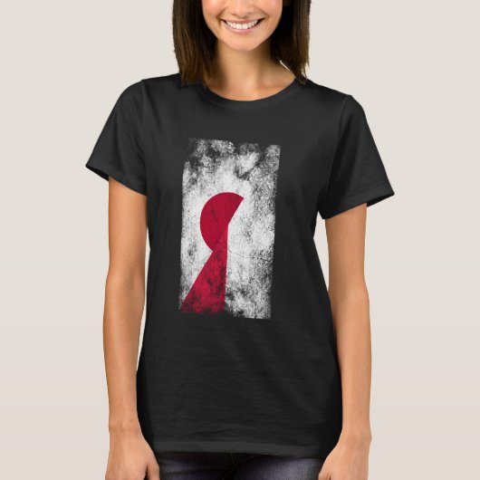 日本ポーランド国旗日本の – ポーランド・ポール Tシャツ (正面)