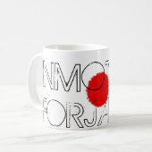 "日本マグのための動きで" (資金上昇) コーヒーマグカップ (正面左)