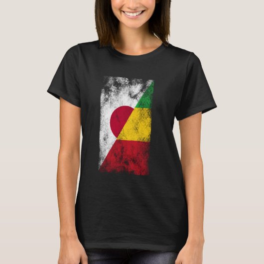 日本マリ国旗日本の – マリアン，マリーナ Tシャツ (正面)