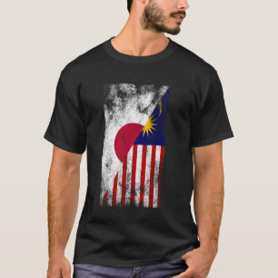 日本マレーシア国旗 – マレー日本のシア Tシャツ