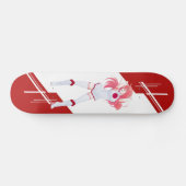 日本マンガの日本製アニメの女の子は旗の日本語で服を着ました スケートボード (横)