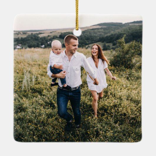 日本モダンのクリスマス北欧の家の写スタイリッシュ真 セラミックオーナメント (裏面)