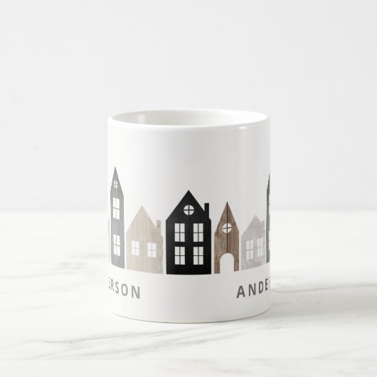 日本モダンクリスマスノルディックハウスホリデー コーヒーマグカップ (中央)