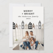 日本モダンクリスマス北欧の家1写真シック シーズンカード (正面)