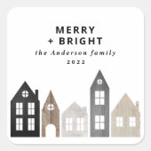 日本モダンクリスマス北欧スタイリッシュ住宅 スクエアシール (正面)