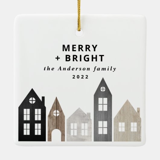 日本モダンクリスマス北欧ハウススタイリッシュズHolid セラミックオーナメント (裏面)