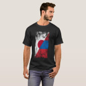 日本モンゴル国旗 – モンゴ日本のリア Tシャツ (正面フル)