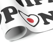 日本ラブハート国旗 ラッピングペーパー (ロールコーナー)