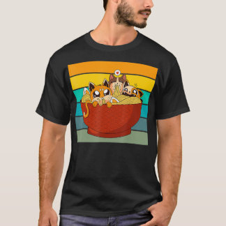 日本ラーメンしょうゆ猫WAVE Tシャツ