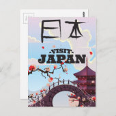 日本レトロ旅行のポスターを訪れる。 ポストカード (正面/裏面)