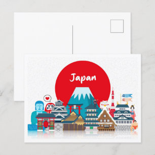 日本ヴィンテージイラストレーション旅行 ポストカード