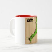 日本ヴィンテージスタイル旅行ポスター ツートーンマグカップ (正面左)