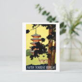 日本ヴィンテージ旅行のポスター復元 ポストカード (スタンド正面)