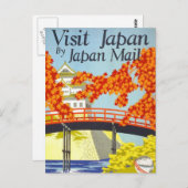 日本ヴィンテージ旅行アートを訪れる ポストカード (正面/裏面)