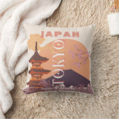 日本ヴィンテージ旅行アート クッション (ブランケット)