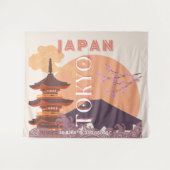 日本ヴィンテージ旅行アート タペストリー (正面(横))