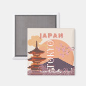 日本ヴィンテージ旅行アート マグネット (正面/裏面)