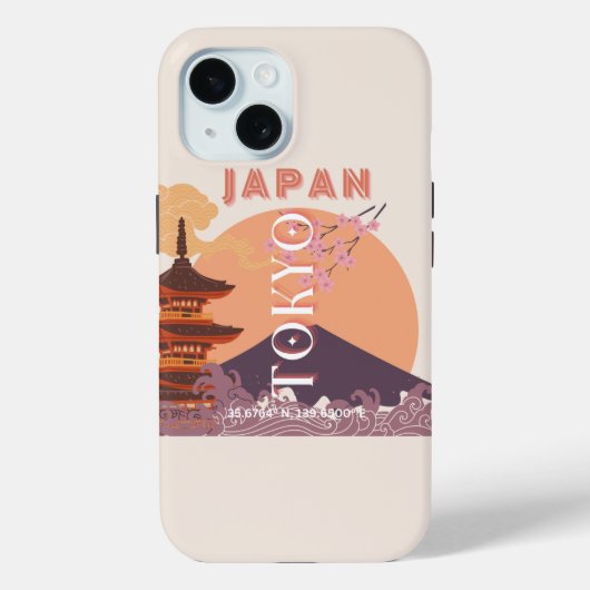 日本ヴィンテージ旅行アート Case-Mate iPhoneケース (裏面)