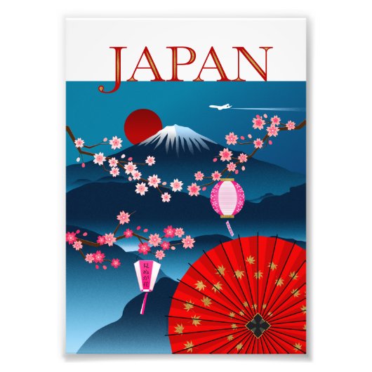 日本ヴィンテージ旅行ポスターl山富士 フォトプリント            (正面)