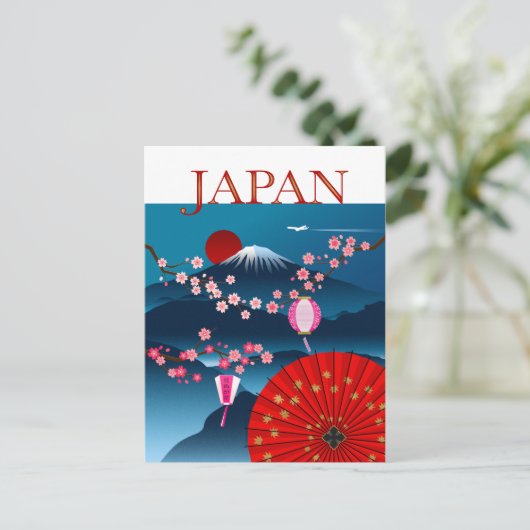 日本ヴィンテージ旅行ポスターl山富士 ポストカード (スタンド正面)