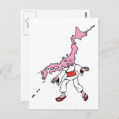 日本ヴィンテージ旅行記念キャラチャーアート ポストカード (正面/裏面)