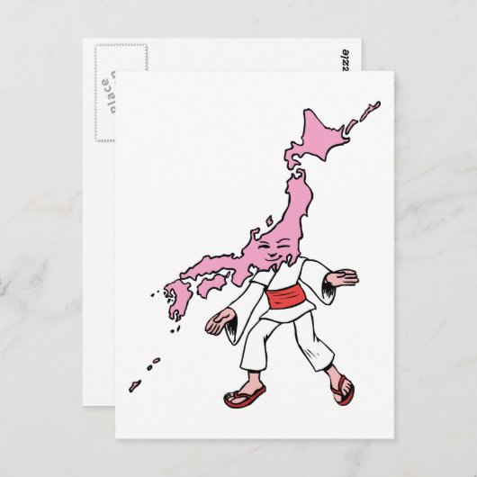 日本ヴィンテージ旅行記念キャラチャーアート ポストカード (正面/裏面)