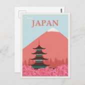 日本ヴィンテージ日本の山富士旅行ポスター ポストカード (正面/裏面)