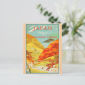 日本ヴィンテージ日本の秋の旅行ポスター ポストカード (スタンド正面)