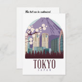 日本ヴィンテージ東京旅行グリーティングカード サンキューカード (正面/裏面)