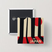 日本ヴィンテージ森林旅行ポスター。 缶バッジ (正面&裏面)