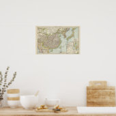 日本中国の地図 ポスター (キッチン)