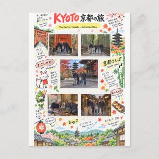 日本京都旅行5枚フォトコラージュトラベルZine ポストカード