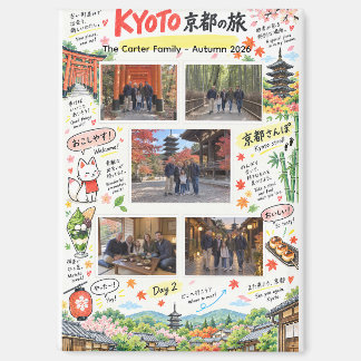 日本京都旅行5枚フォトコラージュトラベルZine マグネット