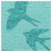 日本人のつばめ飛行中に、ターコイズおよび水 ファブリック (クローズアップ)