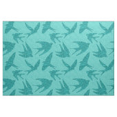 日本人のつばめ飛行中に、ターコイズおよび水 ファブリック (ファットクウォーター)