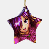 日本人のファッションの日本製アニメの女の子 セラミックオーナメント (右)