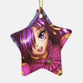 日本人のファッションの日本製アニメの女の子 セラミックオーナメント (左)