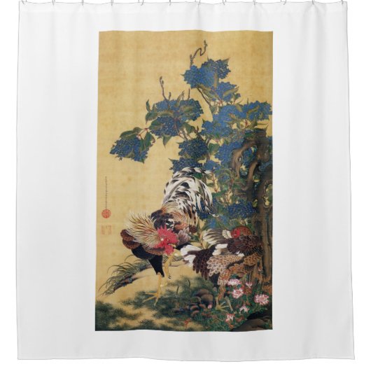 日本人のプリントのシャワー・カーテン シャワーカーテン (正面)