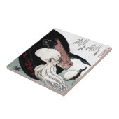 日本人のプリントのタコの魚Woodblock タイル (側面)