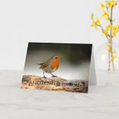 日本人のロビンのバースデー・カード カード (黄色い花)