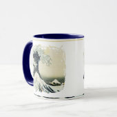 日本人の波の絵画のデザイン マグカップ (正面左)