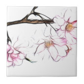 日本人の泣く桜のフラクタルの芸術 タイル (正面)