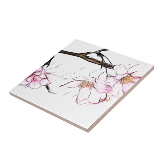 日本人の泣く桜のフラクタルの芸術 タイル (側面)