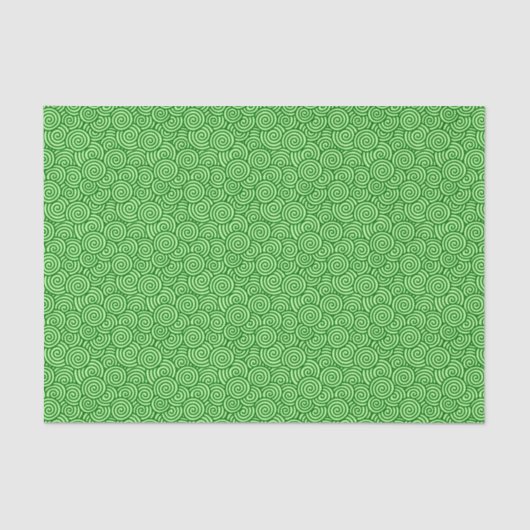 日本人の渦巻パターン-マツおよびライムグリーン 薄葉紙 (正面)